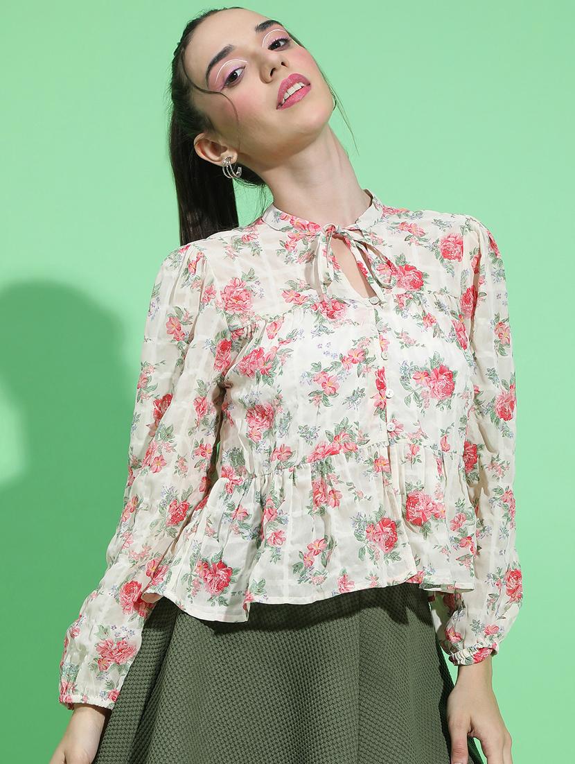 white polyester regular top - 21231881 -  Standard Image - 1