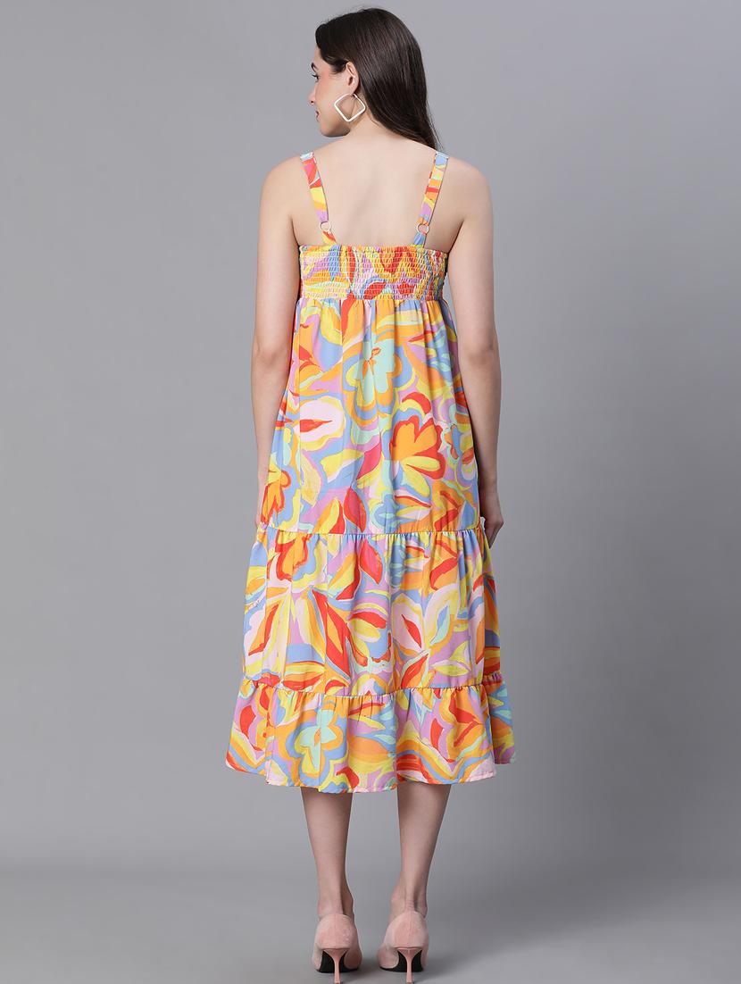 multi colored polyester a-line dress - 21231895 - Standard Image - 4