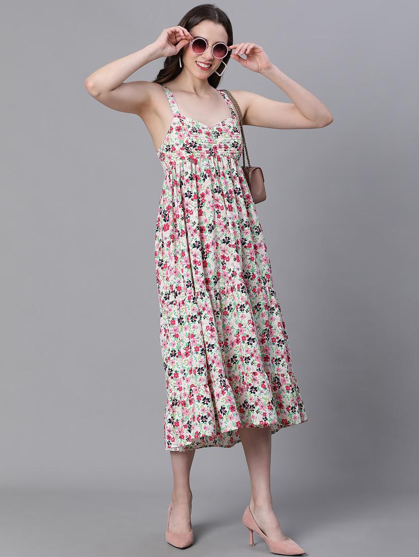 off white polyester a-line dress - 21231896 - Standard Image - 1