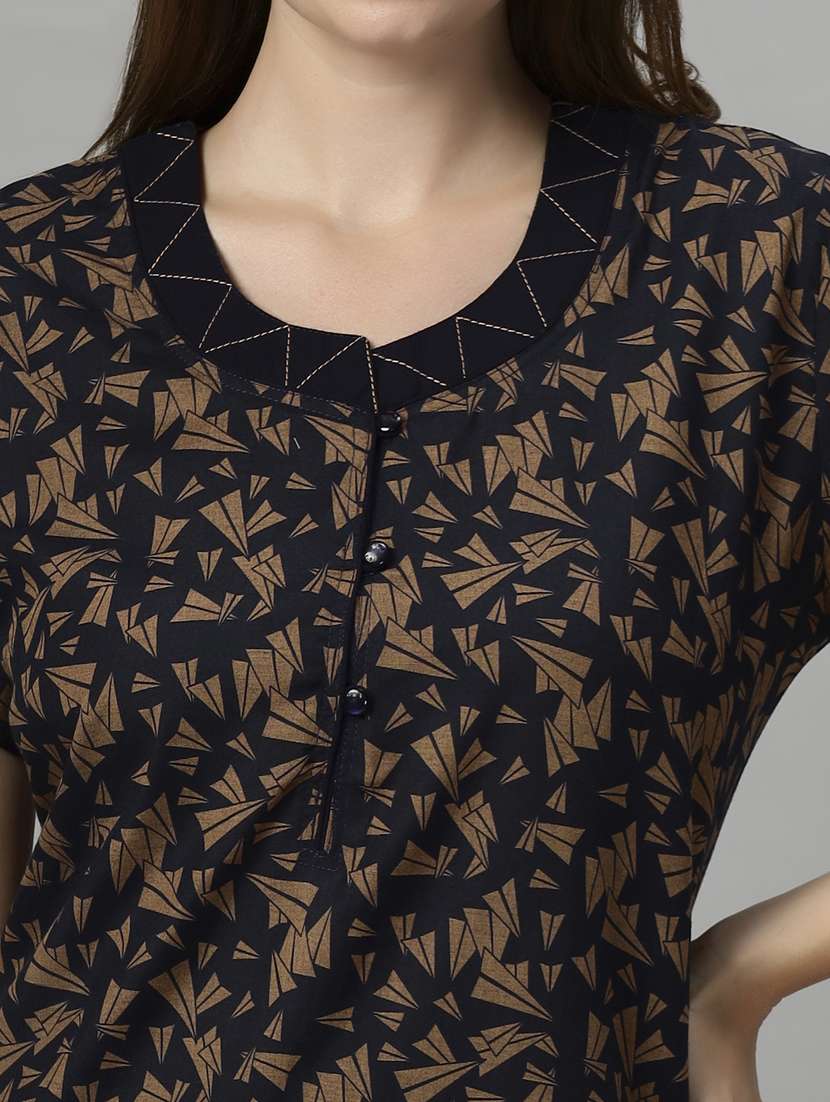 women printed round neck nighty - 21231937 -  Standard Image - 4