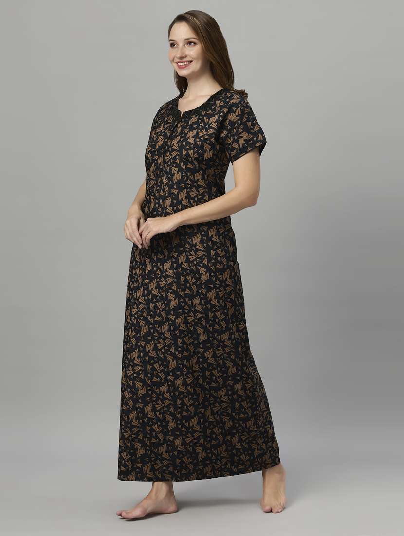women printed round neck nighty - 21231939 -  Standard Image - 1