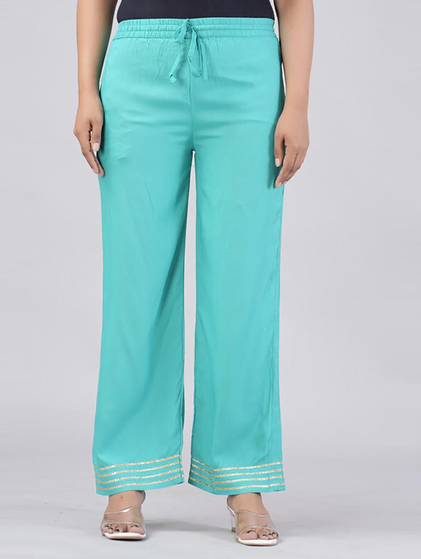 women straight fit solid palazzo - 21231976 -  Zoom Image - 0