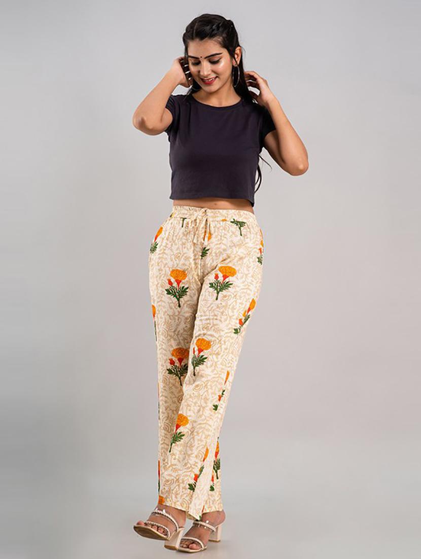 women straight fit printed palazzo - 21231982 - Standard Image - 4