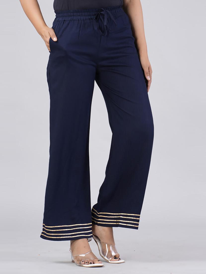 women straight fit stripes palazzo - 21231987 -  Standard Image - 1
