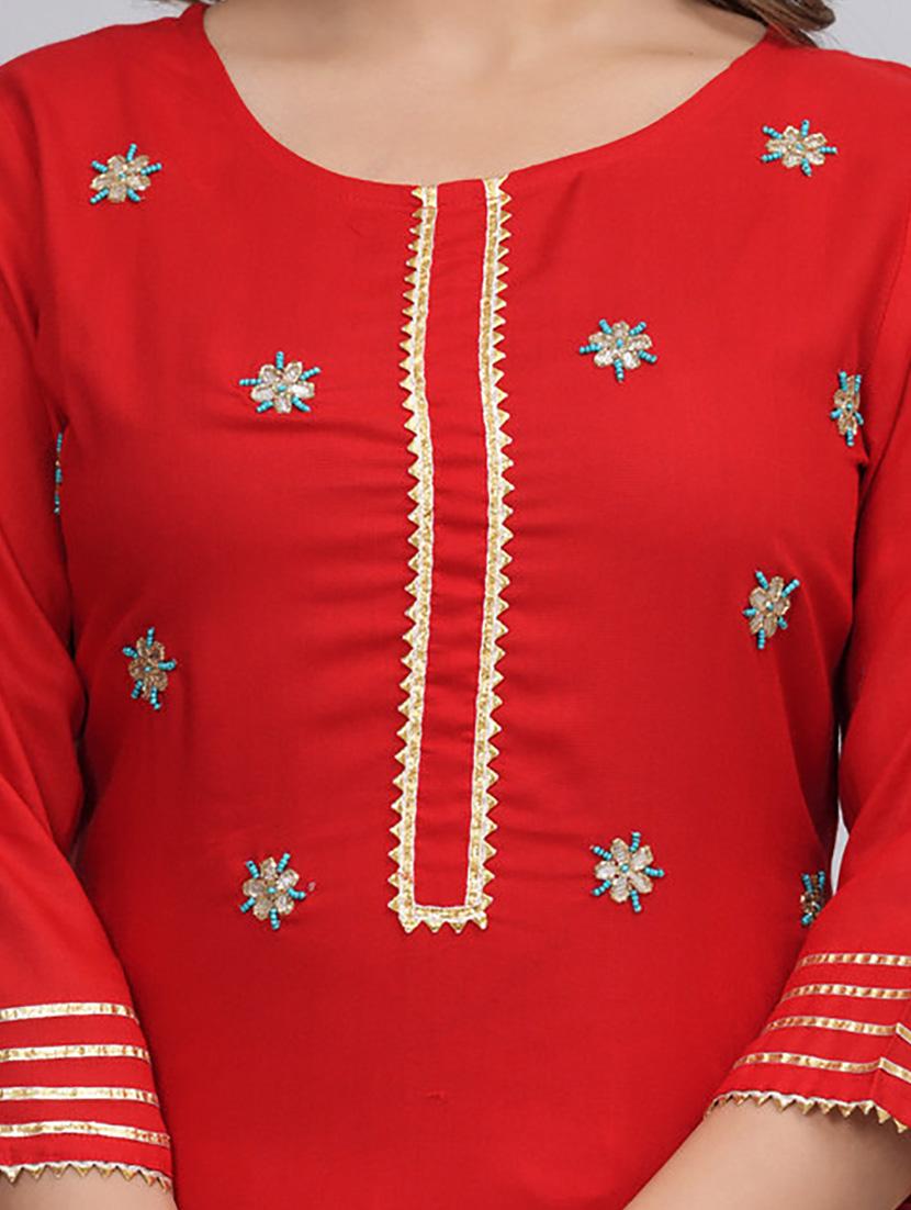 women three quarter sleeve printed straight kurta - 21232020 - Standard Image - 4