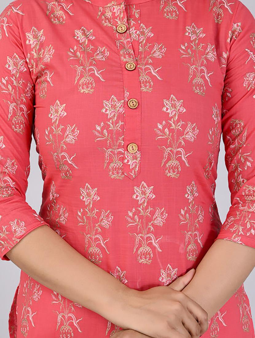 women three quarter sleeve printed straight kurta - 21232049 - Standard Image - 4