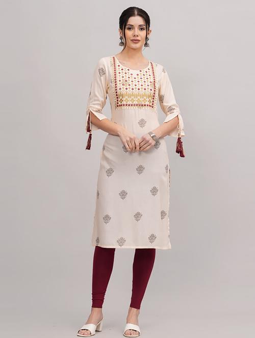 women three quarter sleeve straight kurta - 21232094 -  Standard Image - 0