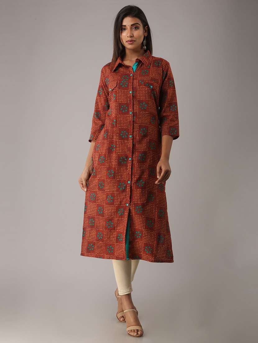 women three quarter sleeve straight kurta - 21232107 - Zoom Image - 0