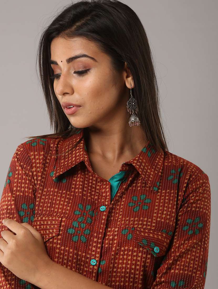 women three quarter sleeve straight kurta - 21232107 - Standard Image - 4