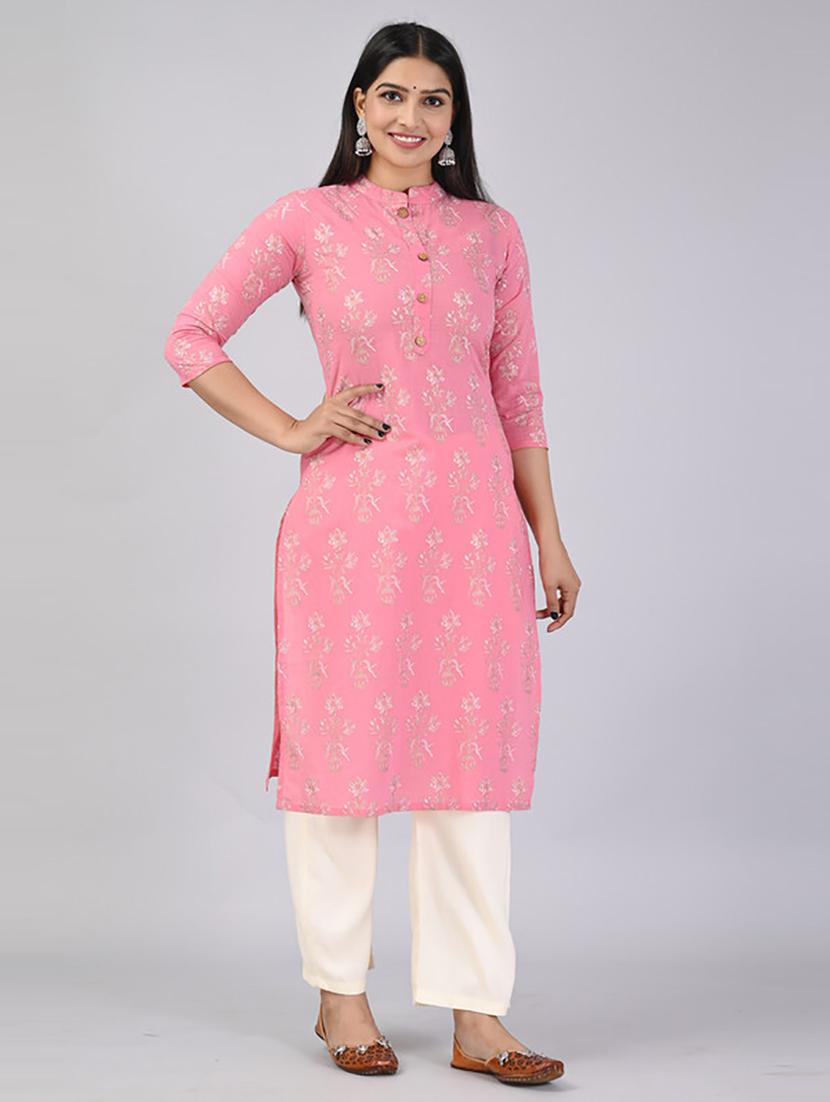 pink printed kurta palazzo set  - 21232145 -  Standard Image - 1