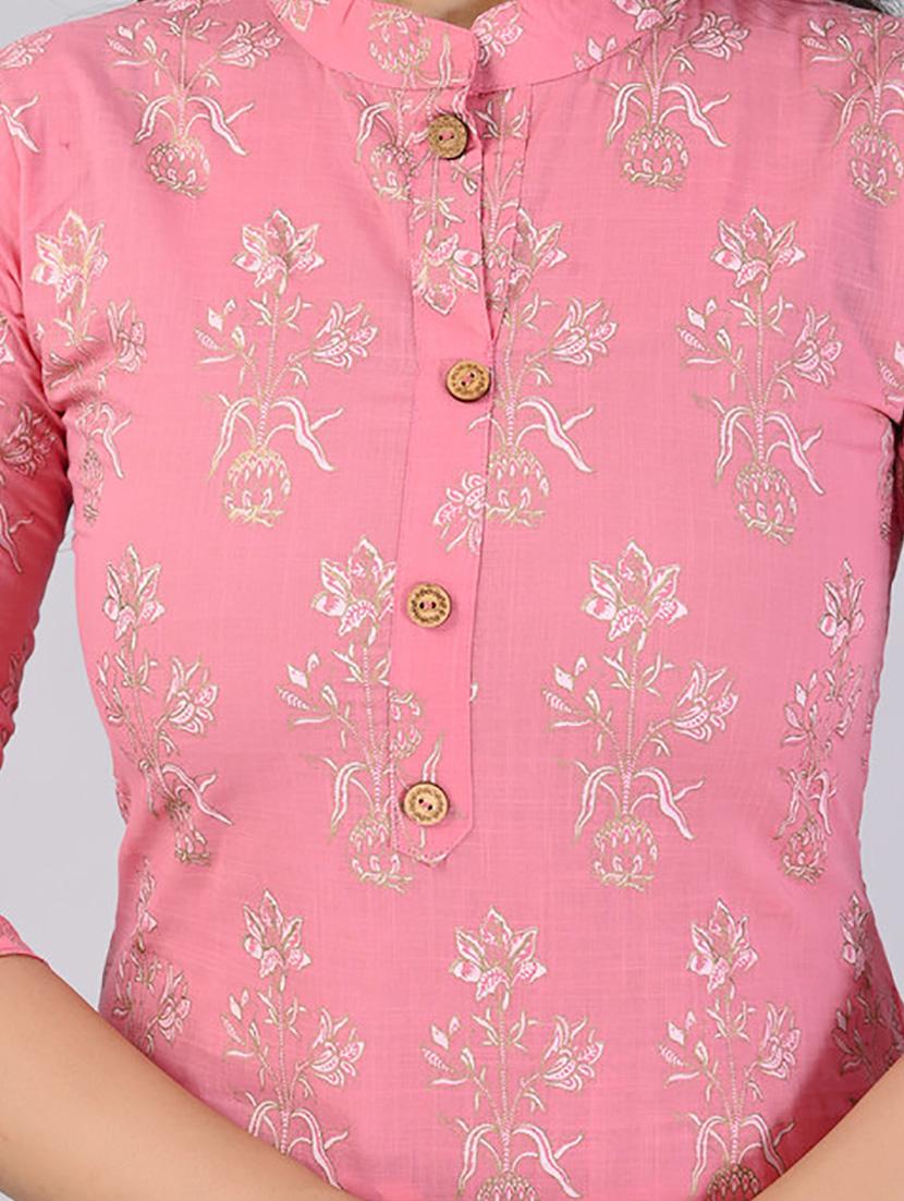 pink printed kurta palazzo set - 21232145 - Standard Image - 4