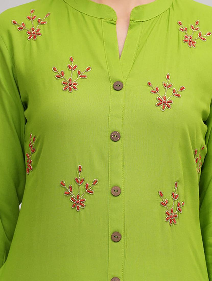 women mandarin neck kurta palazzo set - 21232154 - Standard Image - 4