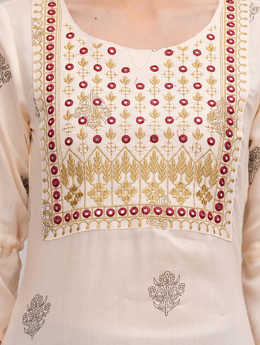 beige printed kurta sharara set - 21232164 - Standard Image - 4