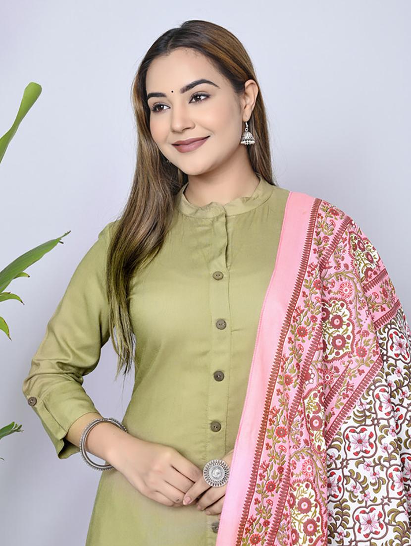 neo mint solid kurta palazzo set - 21232166 - Standard Image - 4