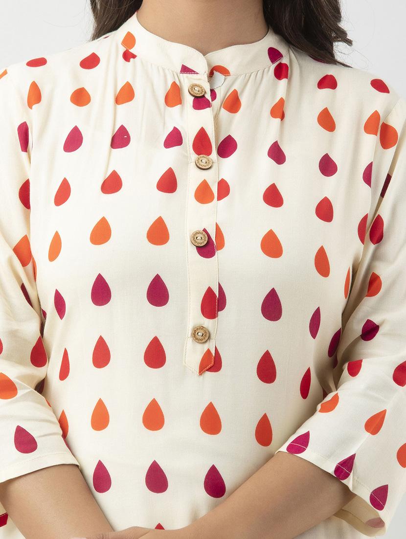 cream viscose kurta sharara set - 21232212 - Standard Image - 4