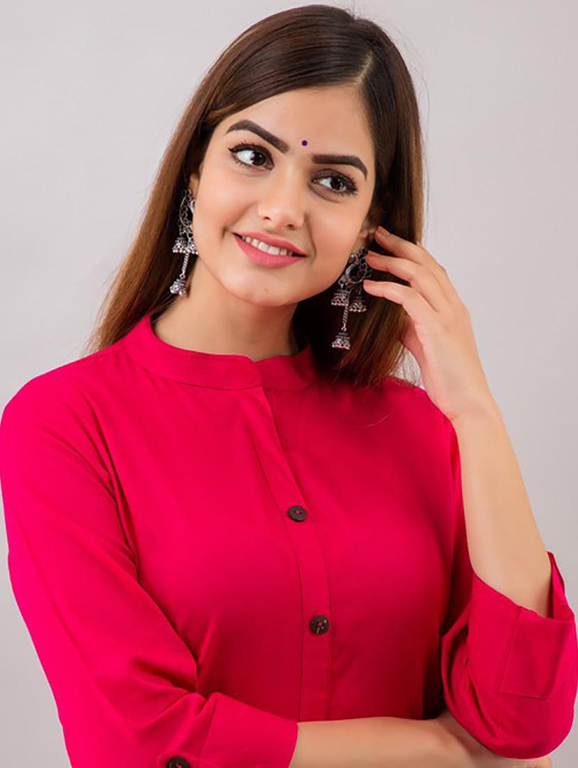 red solid kurta palazzo set - 21232219 - Standard Image - 4