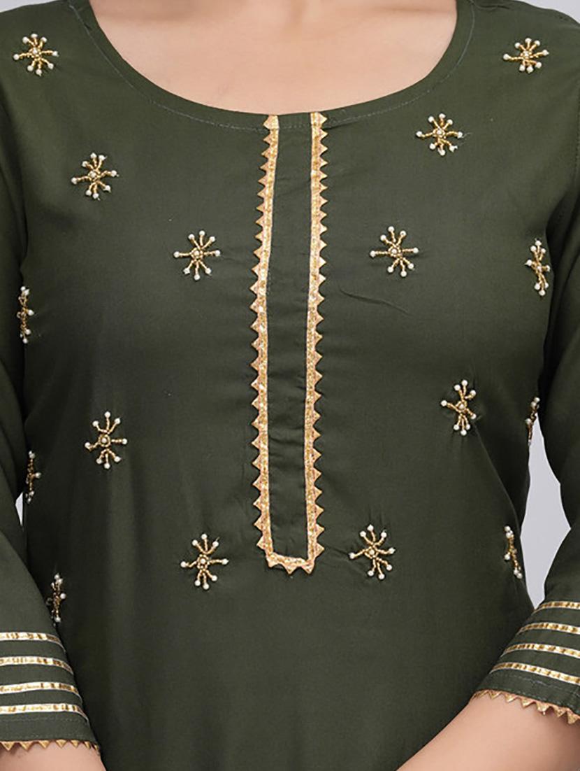 women round neck kurta palazzo set - 21232240 - Standard Image - 4