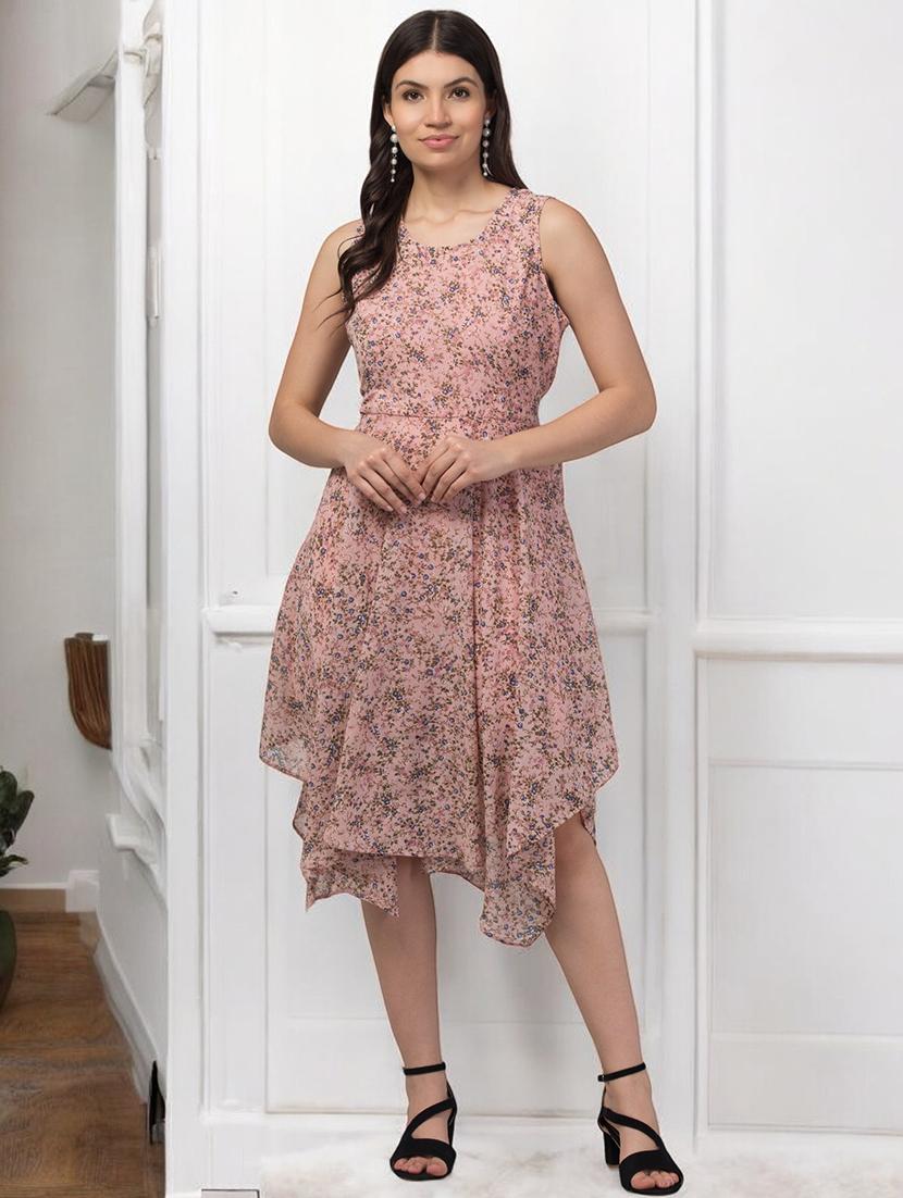 women floral print sleeveless asymmetric dress - 21232767 -  Zoom Image - 0