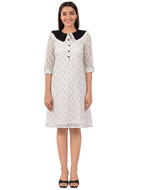 white cotton a-line dress - 21232926 - Standard Image - 0