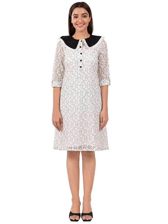 white cotton a-line dress - 21232926 - Zoom Image - 0
