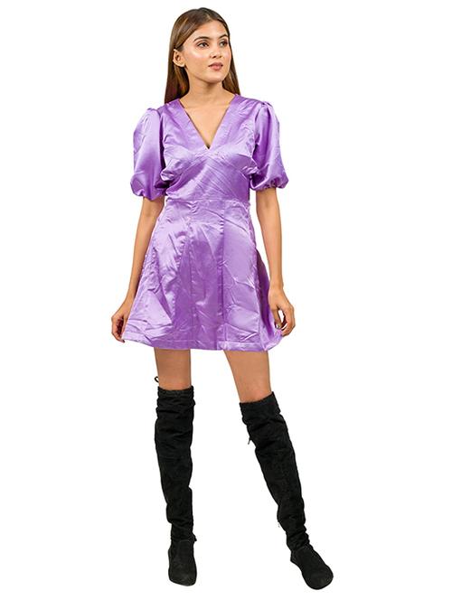 purple polyester a-line dress - 21232933 -  Standard Image - 0