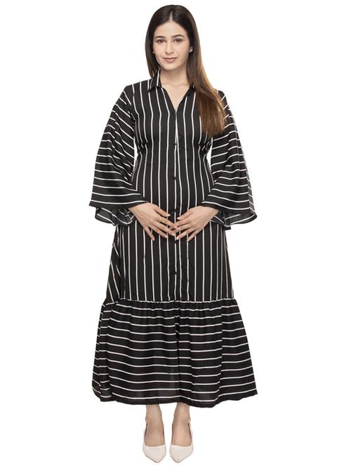 black polyester aline dress - 21232944 - Standard Image - 0