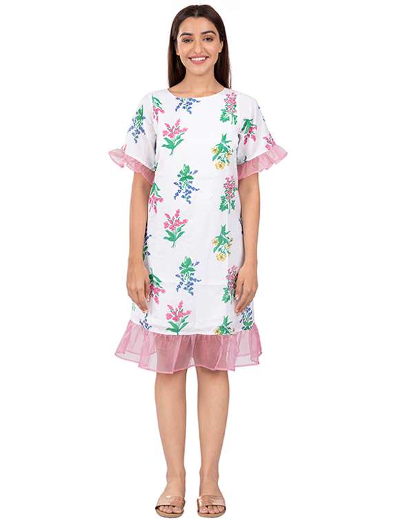multi colored cotton aline dress - 21232946 -  Zoom Image - 0