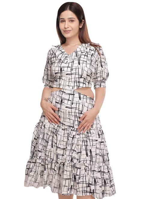 white polyester tiered dress - 21232956 - Standard Image - 0