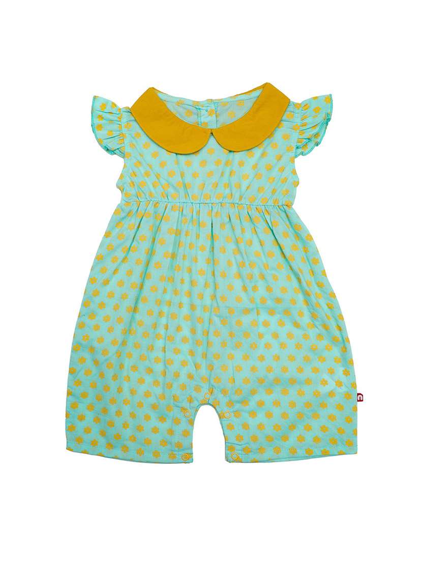 green cotton romper