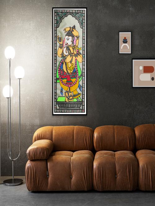 lord ganesh's flute unframed pattachitra wall art - 21233155 -  Standard Image - 0