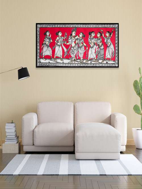 divine love handmade unframed radha krishan with gopi pattachitra wall art - 21233157 -  Standard Image - 0