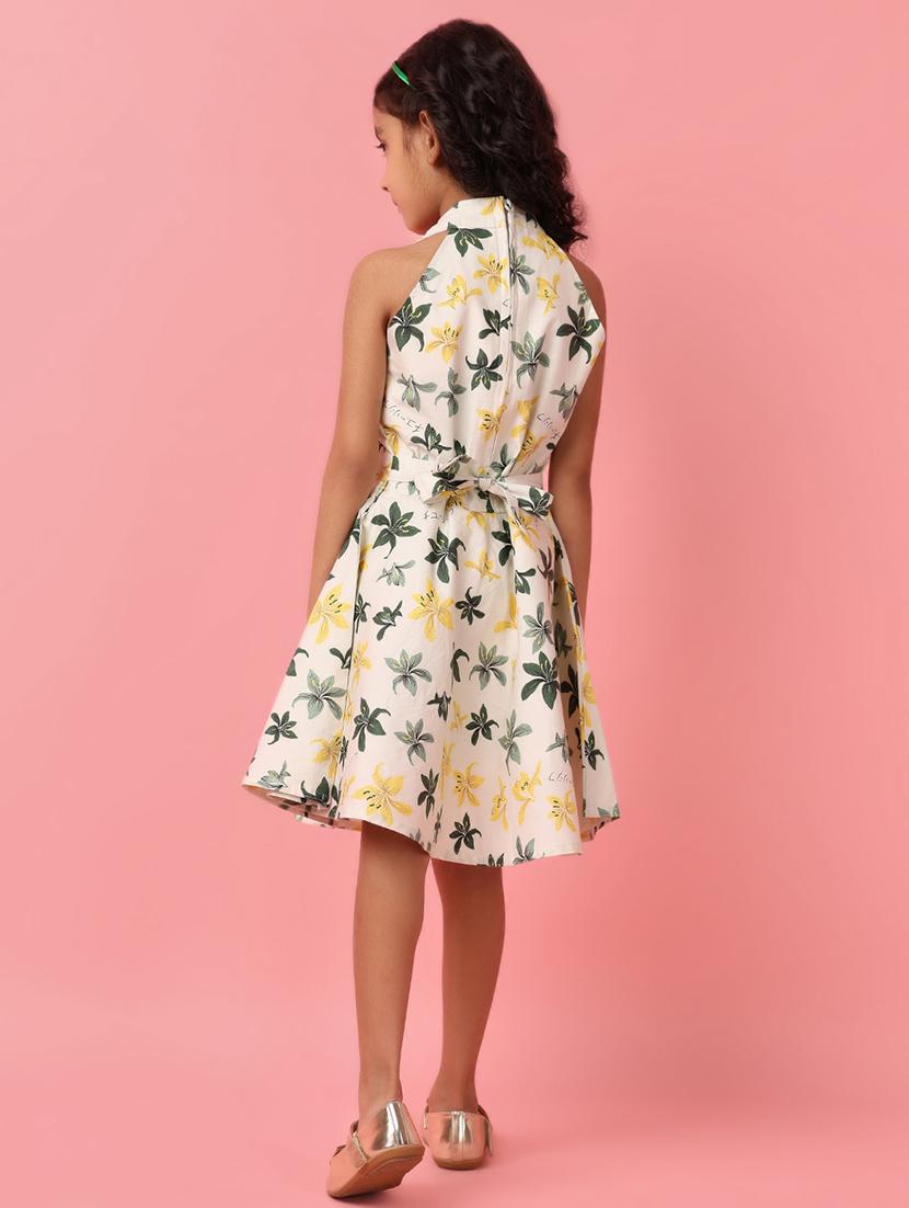cream printed cotton frock - 21233249 - Standard Image - 4