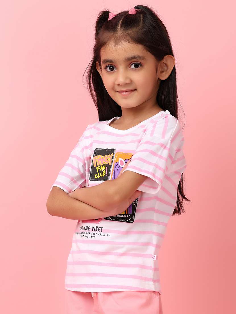 girls round neck printed tee - 21233274 -  Standard Image - 1