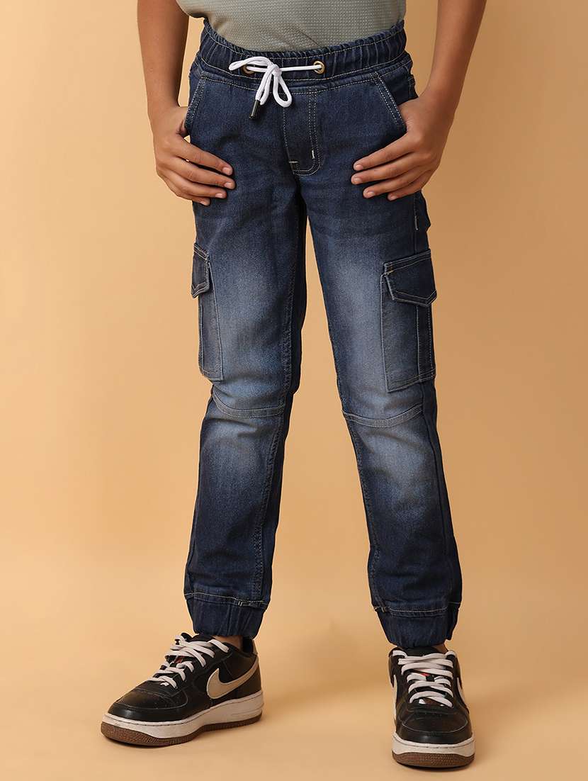 boys blue denim cargos