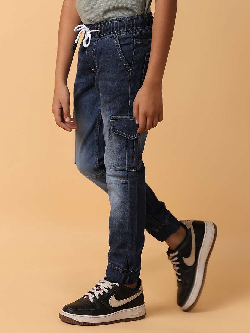 boys blue denim cargos - 21233280 -  Standard Image - 1