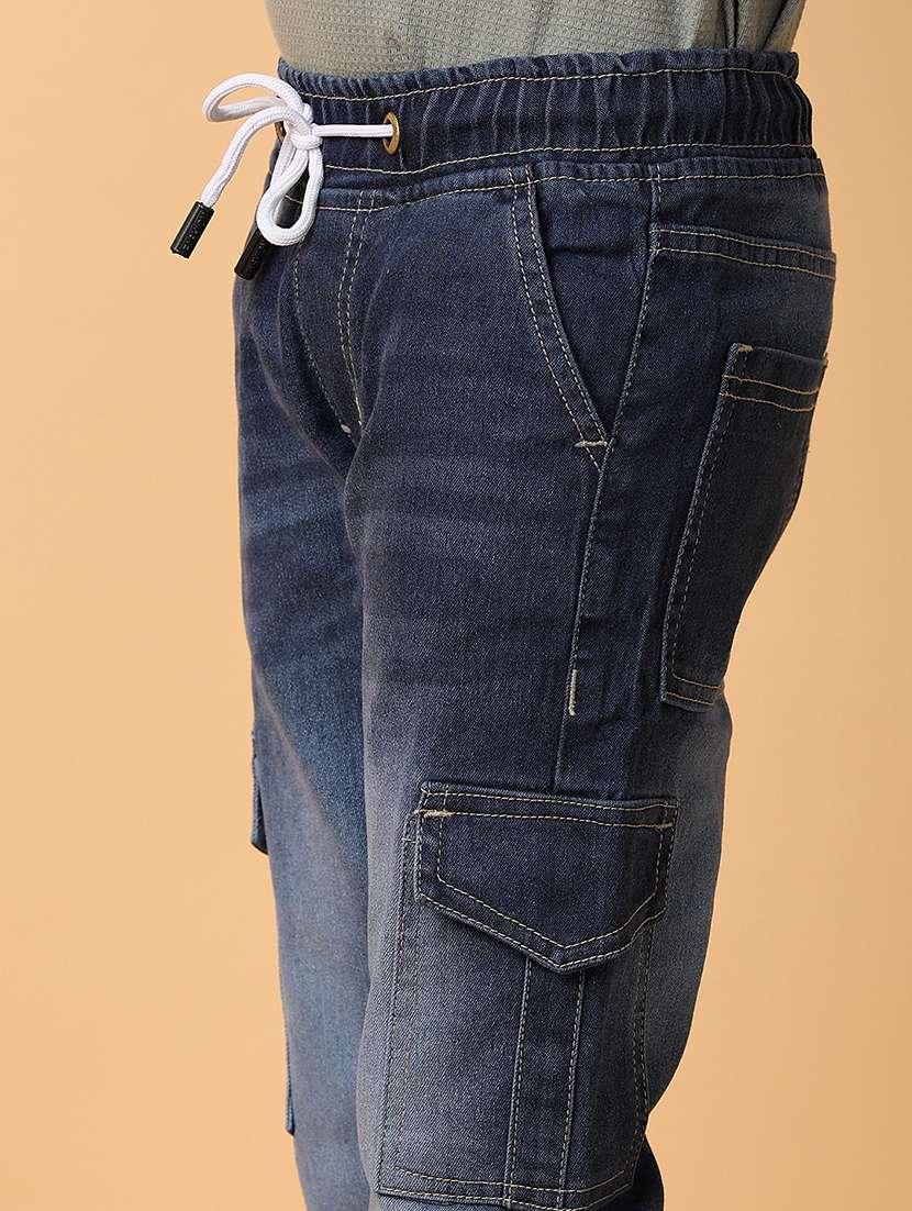 boys blue denim cargos - 21233280 -  Standard Image - 4