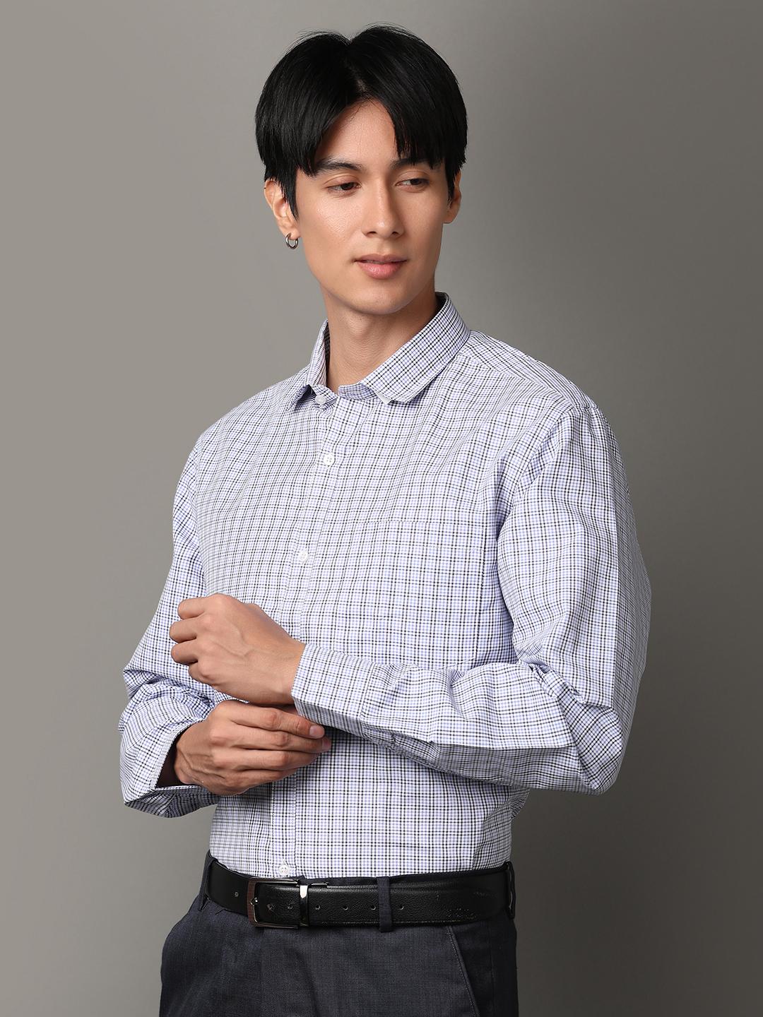 light blue poly cotton formal shirt - 21233298 - Standard Image - 1