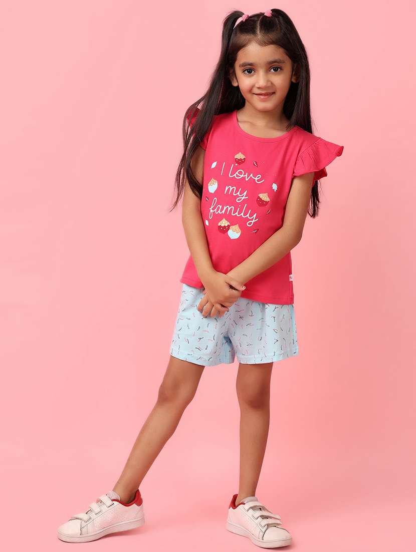 girls printed cotton twin set - 21233317 -  Standard Image - 4