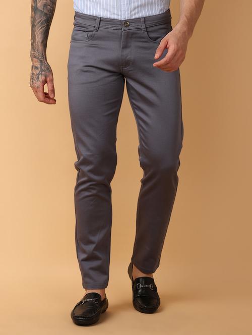 men mid rise chinos casual trousers - 21233320 -  Standard Image - 0