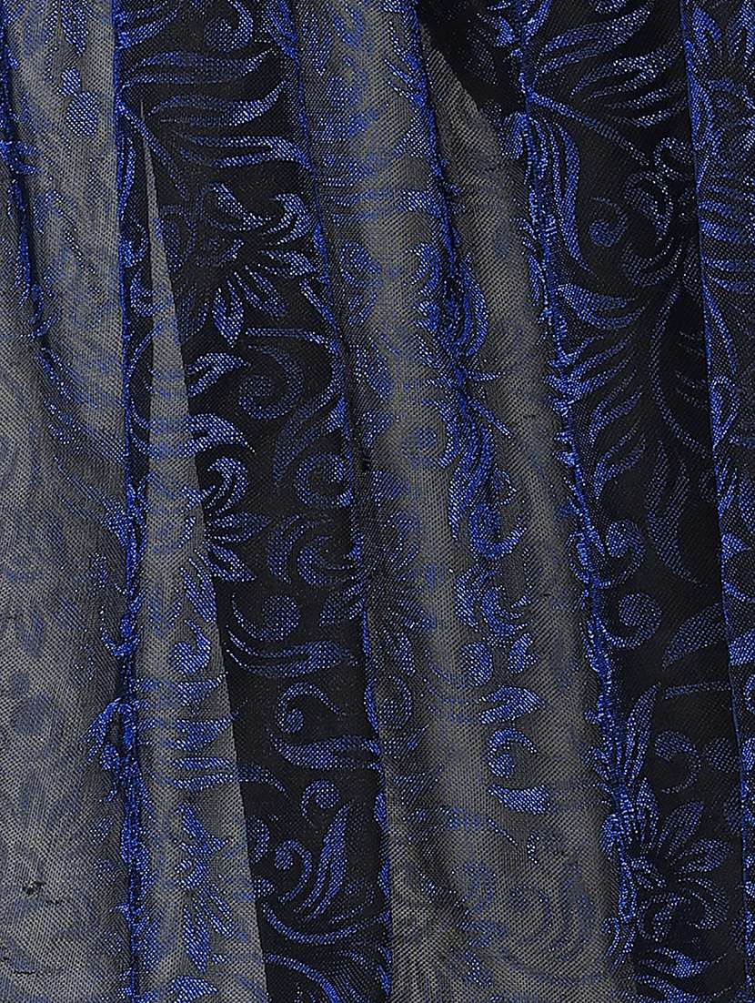 Women Navy Blue Bordered Saree With Blouse - 21233503 -  Standard Image - 1