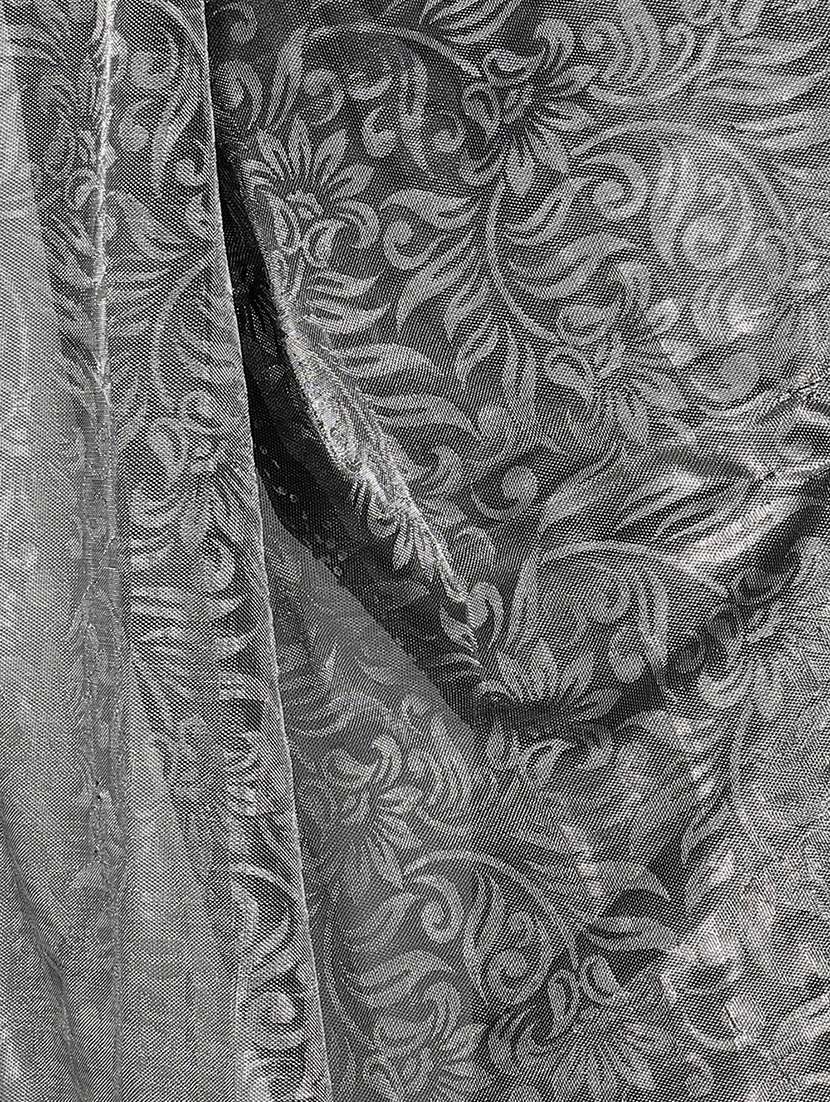 Women Grey Bordered Saree With Blouse - 21233504 -  Standard Image - 1