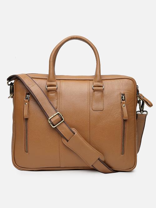 men solid lether laptopbag - 21235289 - Standard Image - 0