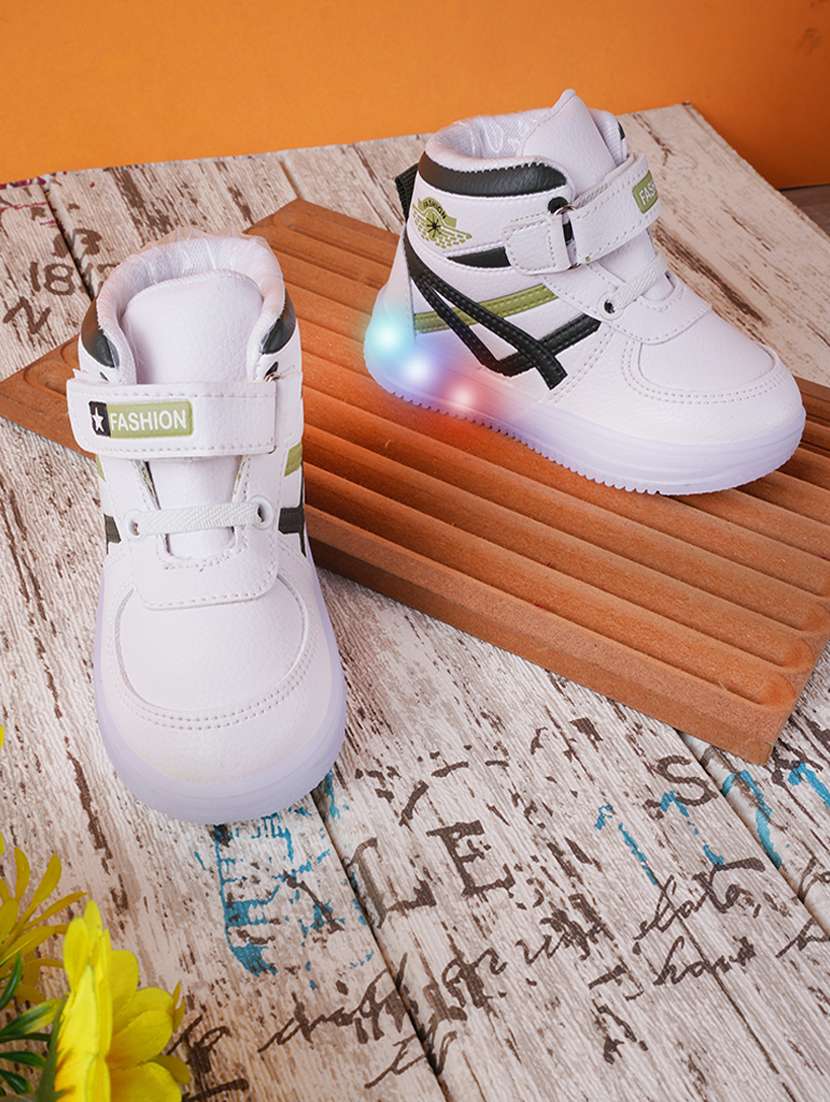 white synthetic sneaker