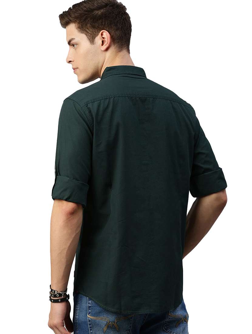 men solid cotton casual shirt - 21235827 -  Standard Image - 1