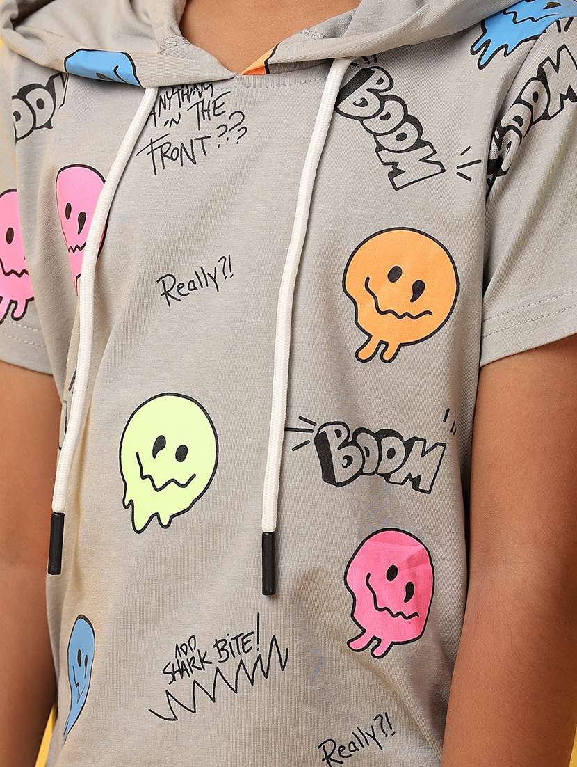 boys quirky printed hooded t-shirt - 21236123 -  Standard Image - 6