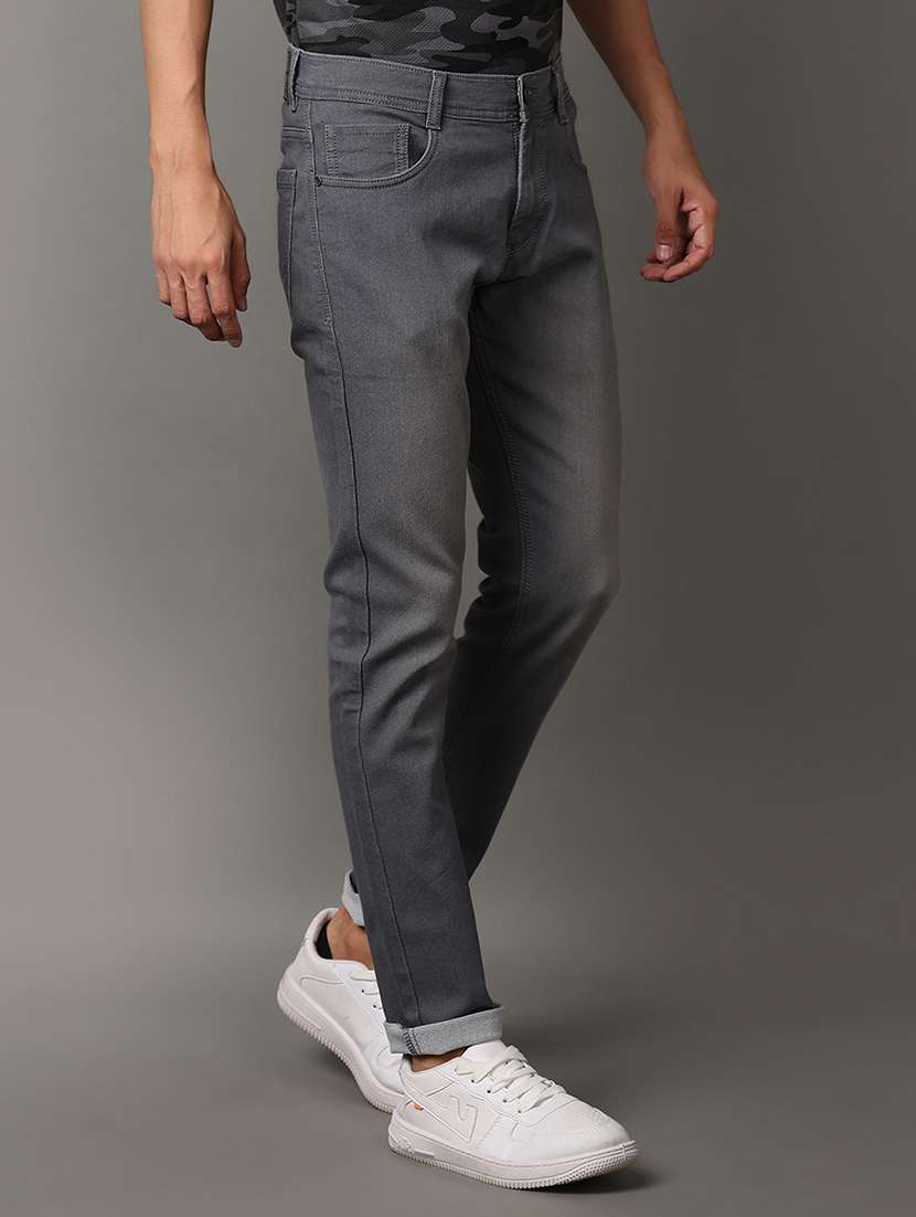 men mid rise slim fit plain jeans - 21236127 -  Standard Image - 1
