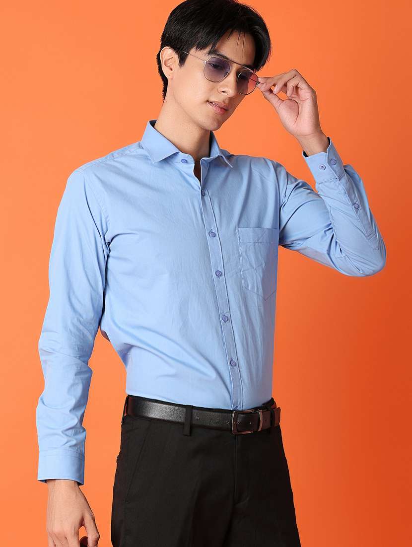 men solid long sleeve formal shirt - 21236140 -  Standard Image - 1