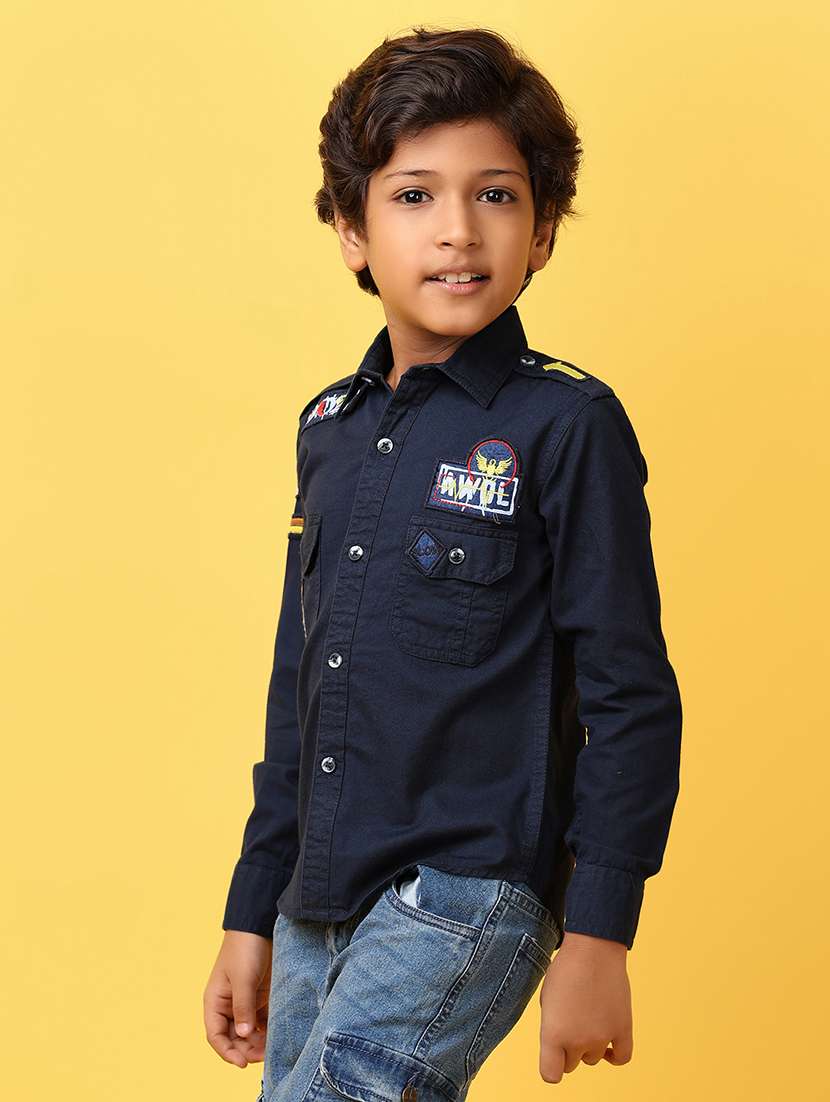 boys cotton full sleeve shirt - 21236143 -  Standard Image - 1