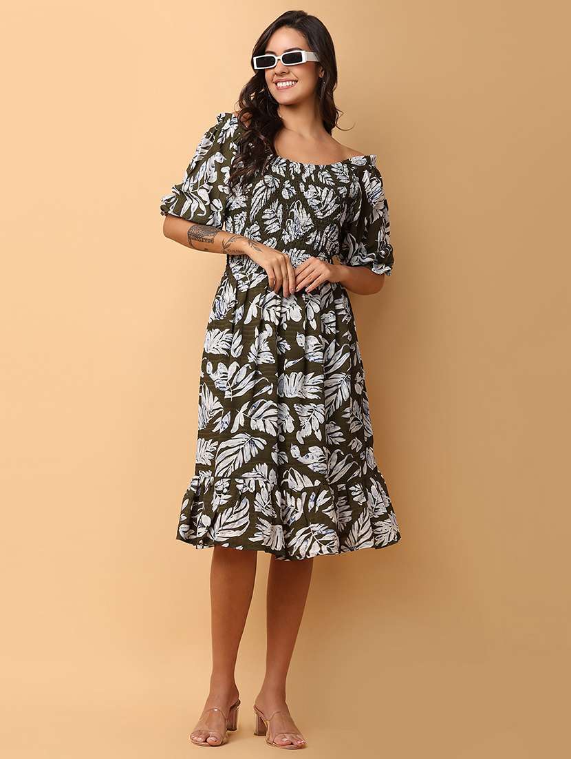 women green polyester fit & flare dress - 21236219 -  Standard Image - 4
