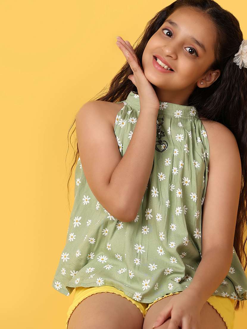 green floral printed top - 21236247 -  Standard Image - 1